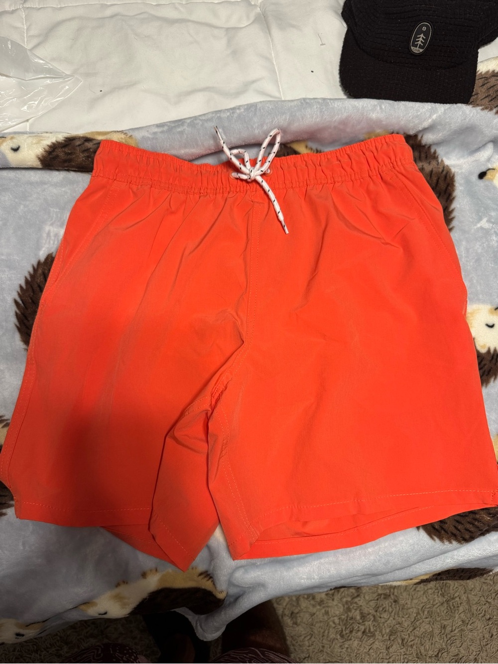 George Neon Orange Men's Swim Trunks with Drawstring